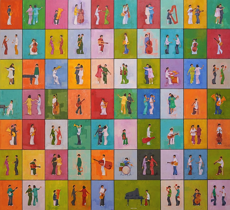 'Bailando', cuadro de Valle Rivilla en la exposición de la Galería Haurie.